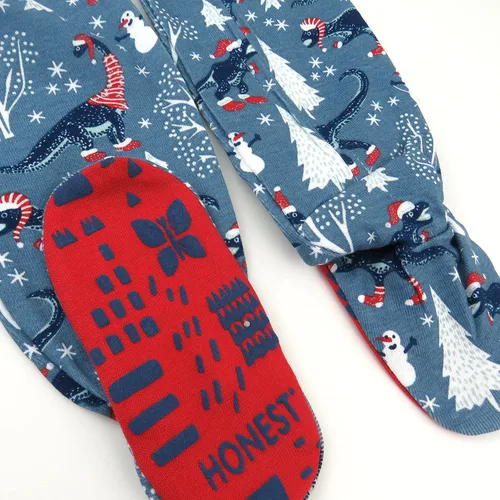 Miniatura 4 de HonestBaby Pijama de una sola pieza con cremallera frontal para bebé, 100% algodón orgánico