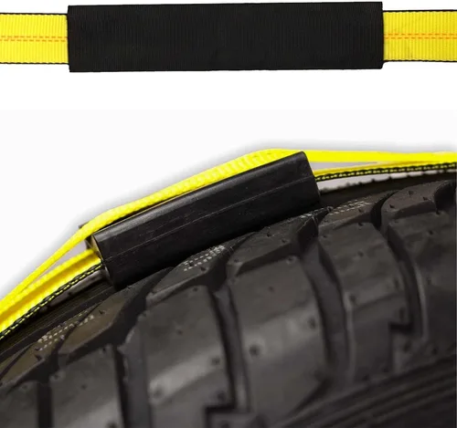 Miniatura 5 de DC Cargo Mall Correas de neumático E Track (paquete de 4) – Correas de rueda con accesorios E Track y 3 bloques de goma – 11' x 2" amarres