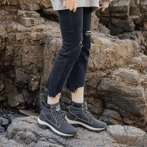 Miniatura 6 de Botas impermeables para el trabajo de senderismo para mujer, botas tácticas de senderismo para la nieve de invierno, botas de senderismo
