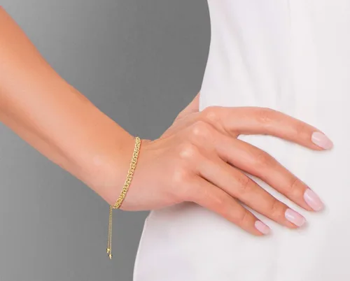 Miniatura 4 de Miabella Pulsera de plata de ley 925 italiana de 0.157in bizantina ajustable Bolo cadena de eslabones para mujer, hecha a mano en Italia, Plata