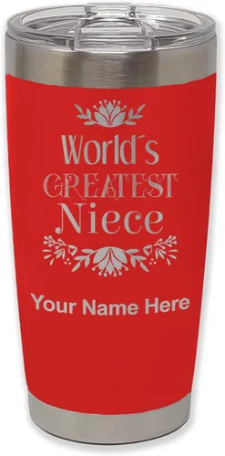 Miniatura 27 de LaserGram Vaso aislado al vacío de 20 onzas, con grabado personalizado incluido (negro)