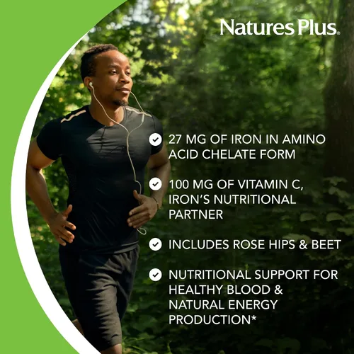Miniatura 4 de Pastillas masticables de hierro con vitamina C Nature's Plus, 90 unidades, 97467034211, 1, 1