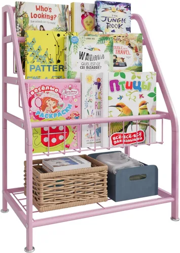Miniatura 13 de aboxoo Estantería infantil independiente para habitación de niños pequeños de 18 pulgadas, organizador de juguetes, estantería blanca estable