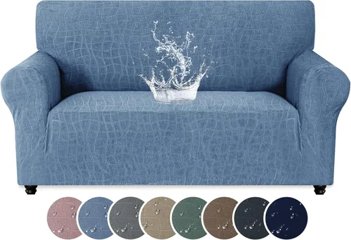 Miniatura 14 de MAXIJIN Funda impermeable para sillón de sala de estar, 1 pieza elástica con brazos, protector de muebles lavable para perros y mascotas (S, café)