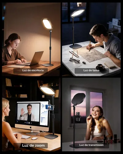 Miniatura 3 de LitONES Iluminación de videoconferencia para reuniones de zoom, anillo de luz para escritorio con soporte flexible, 30 modos de luz