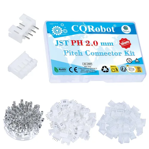 Miniatura 7 de CQRobot JST EL 4.5 mm de paso 2 pines conector electrónico IC macho, enchufes hembra carcasa y kit de terminales de crimpado en T macho/hembra. 50