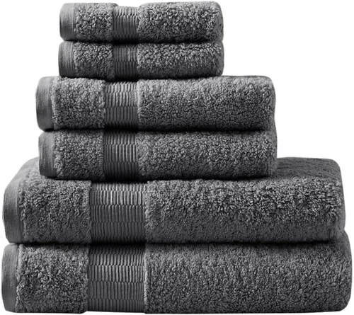 Madison Park SIGNATURE Luce - Lujoso juego de toallas de baño 100% algodón egipcio, sedosas, suaves y altamente absorbentes, calidad de spa premium,