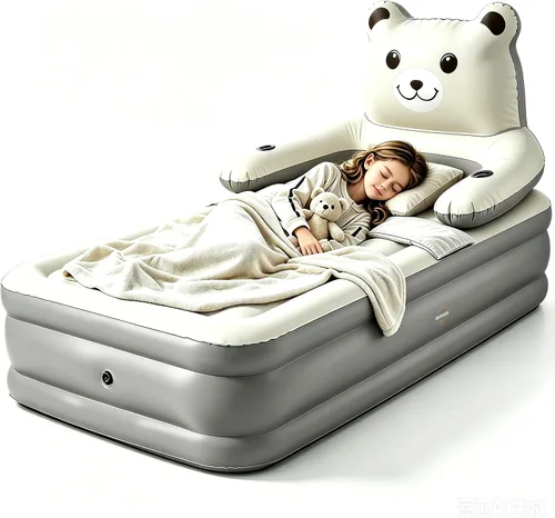 Colchón de aire con cabecero, cama inflable de 16 pulgadas con bomba eléctrica incorporada, inflado/desinflado rápido de 2 minutos, diseño sin
