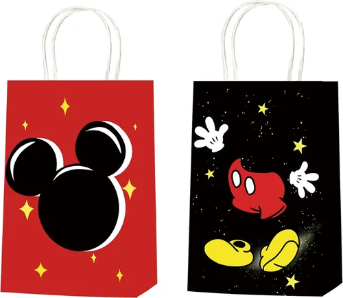 Miniatura 2 de JAROVOKUWO 24 bolsas de regalo de dibujos animados de ratón, 6 estilos, bolsas de regalo para dulces, bolsas de cartón para niños, baby shower