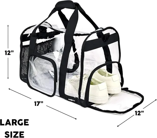 Miniatura 4 de Mochila transparente resistente, bolsa transparente duradera, Bolsa de gimnasio, color negro