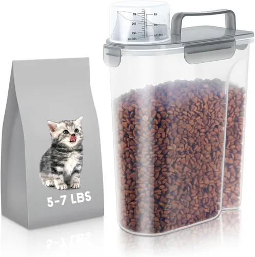 Miniatura 19 de LEAWALK Recipiente hermético de almacenamiento de alimentos para perros y gatos de 5 libras con boquilla grande mejorada, sin BPA, recipientes