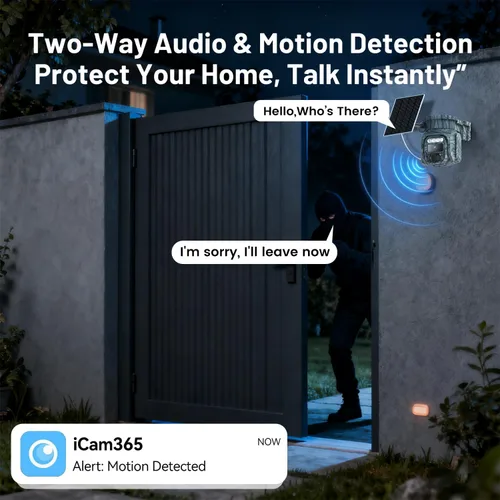 Miniatura 5 de Cámara de seguridad celular solar 4G LTE para exteriores, alimentación de batería, cámara inalámbrica sin WiFi con plan de suscripción de tarjeta