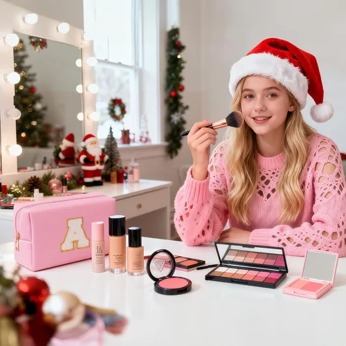 Miniatura 2 de TOPEAST - Bolso de maquillaje para mujer, Rosado, Medium