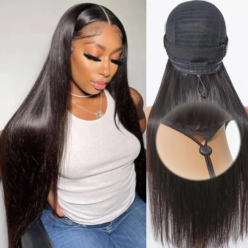 Miniatura 15 de Bling Hair - Pelucas de cabello humano lacio sin pegamento de 13 x 6 para mujer, peluca con cordón mejorada, densidad del 180%, peluca frontal