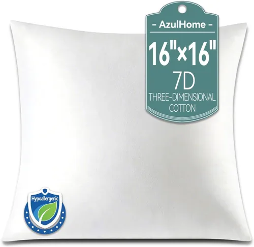 Relleno de almohada de 16 x 16 pulgadas, almohadas para exteriores, resistentes al agua, relleno cuadrado para jardín, banco, patio, rellenos suaves