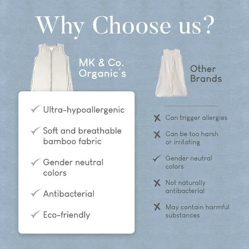 Miniatura 6 de MK & CO. ORGANICS - Saco de dormir unisex para bebé de 6 a 12 meses - Ropa de bebé neutra de género suave y elástica - Manta de bebé para bebé, ropa