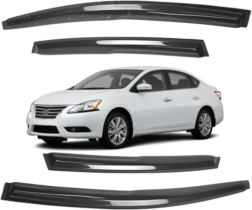 Miniatura 144 de Viseras para ventanas para Mazda 3 Sedán 4 puertas 2004 2005 2006 2007 2008 2009 estilo JDM Mugen, deflector de viento, protector solar y de lluvia