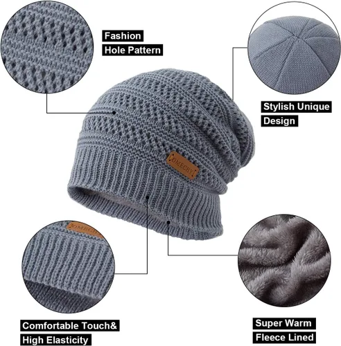 Miniatura 3 de Omechy. - Gorro de punto para hombre de invierno, gorro cálido.