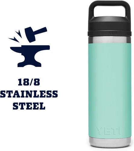 Miniatura 6 de YETI Rambler Botella de 18 oz, aislada al vacío, de acero inoxidable con tapa Chug, Seafoam Verde mar