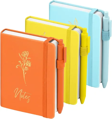 Miniatura 17 de 3 paquetes de cuadernos de bolsillo para diario, A6 pequeño, total 360 páginas, cuadernos para tomar notas, diarios para escritura, mini blocs