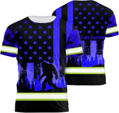 Miniatura 19 de Camiseta de alta visibilidad con bandera de EE. UU., con nombre personalizado, ropa de trabajo de seguridad reflectante, caminantes Calavera