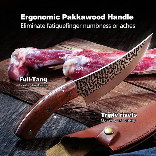 Miniatura 4 de Cuchillo vikingo cuchillos para carniceria Cuchillo de chef Cuchillo de carnicero Cuchillo de carnicero Cuchillos forjados Cuchillo de bolsillo