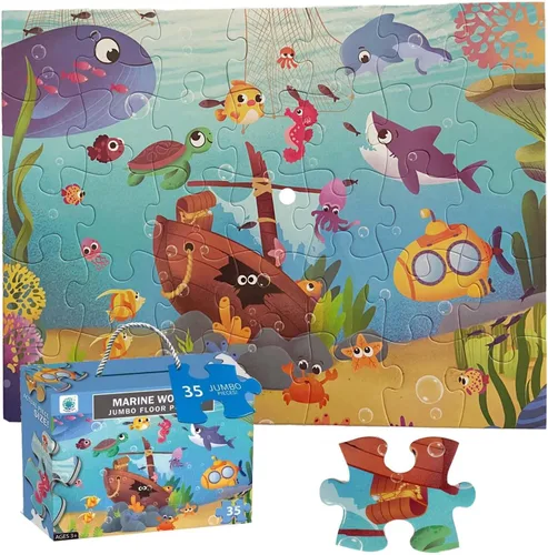 Miniatura 9 de Rompecabezas de piso jumbo para niños, rompecabezas grandes de 35 piezas para niños de 3 a 5 años, juguetes de aprendizaje y educación preescolar