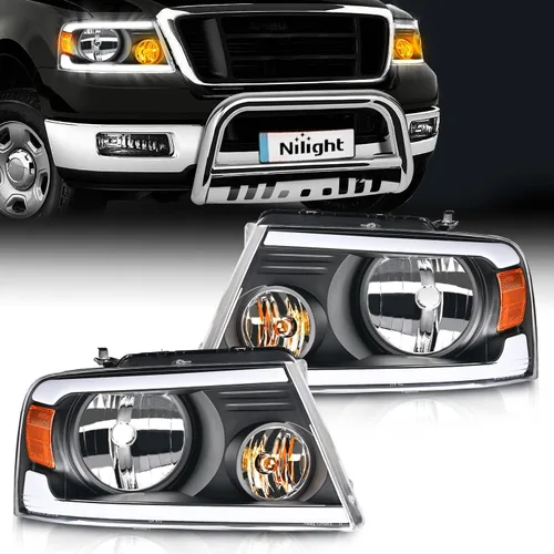 Miniatura 11 de Nilight - Conjunto de faros delanteros para Ford F150 F-150 2004-2008, 2006-2008 Lincoln Mark LT, faro LED DRL, carcasa cromada Carcasa