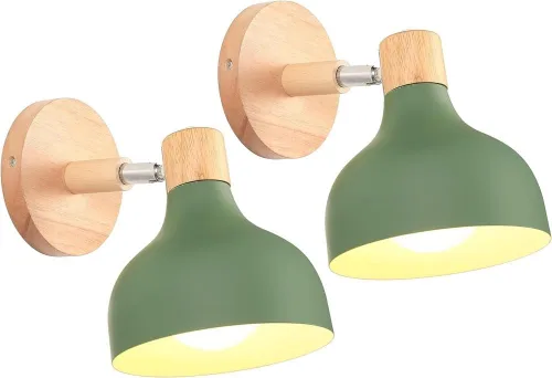 Miniatura 21 de Lámpara de pared E27 retro regulable escandinava para dormitorio, sala de estar, pasillo, cocina, iluminación interior (Amarillo, 2 piezas)