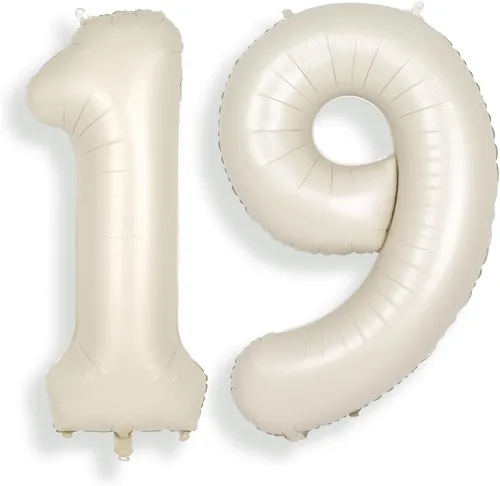 Miniatura 13 de SUWEN Globos de helio grandes de 102 cm (40 pulgadas) con letra S en color crema. Globos grandes de papel de aluminio con letra en helio, de A a Z.