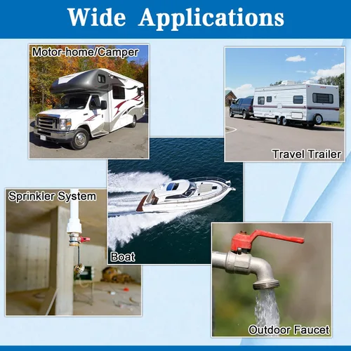 Miniatura 7 de Adaptadores de soplado para autocaravana, 3/4 pulgadas GHT macho y hembra de latón, conector de montaje de compresor de aire con válvula de cierre