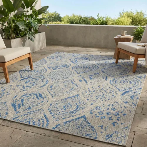 Miniatura 27 de FH Home Alfombra plana tejida para exteriores, impermeable, fácil de limpiar, resistente a las manchas, hilo de polipropileno de alta calidad
