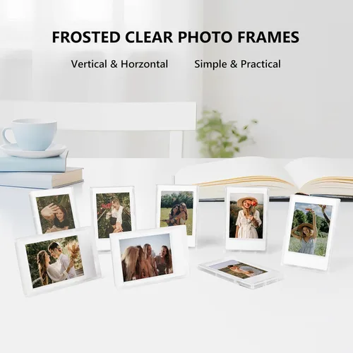 Miniatura 7 de Marcos de Fotos Transparentes Esmerilados de 2x3 - Paquete de 8 Marcos de Fotos Pequeños para Película Fujifilm Instax Mini de 3" - para Instax Mini