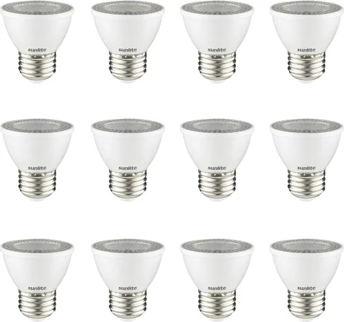 Miniatura 18 de Sunlite Bombilla LED PAR16 regulable, de cuello corto, empotrable, 7 vatios, (reemplazo halógeno de 50 W) 500 lúmenes, base E26 media, certificación