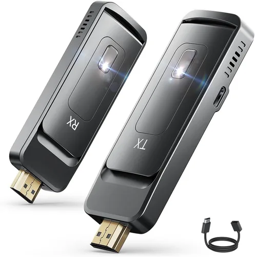AIMIBO Transmisor y receptor HDMI inalámbrico, actualizado 2026, 4K/1080P, 5.8G/2.4G, hasta 8TXs, 328 pies, Plug and Play, video y audio fundido de