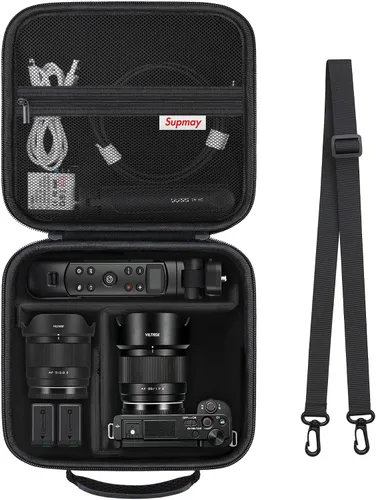Miniatura 11 de Funda rígida de viaje para cámara digital Sony ZV-1F / ZV-1 / ZV-1 II, funda protectora para kit de accesorios Vlogger, trípode y micrófono