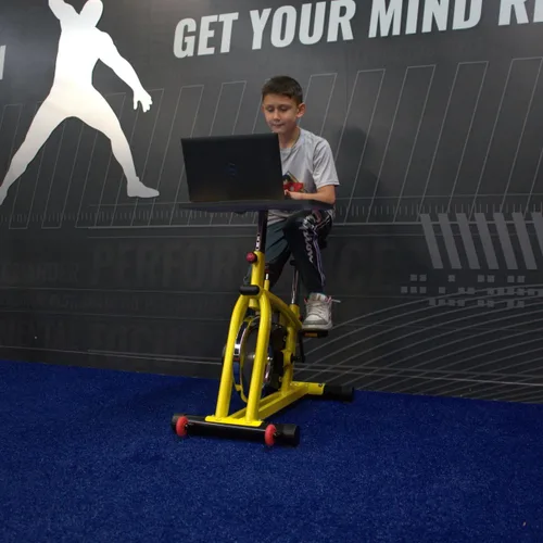 Miniatura 3 de Bicicleta estática para interiores para niños, bicicleta giratoria para niños, perfecta para el hogar o el aula, transmisión silenciosa para Amarillo