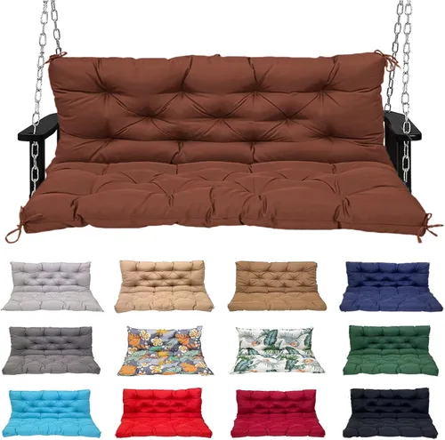 Miniatura 6 de Swing Cushions 2 Seater Replacement Waterproof Porch Swing Cushions with Backrest Thicken 4" Replacement Swing Cushions for Outdoor Furniture Patio