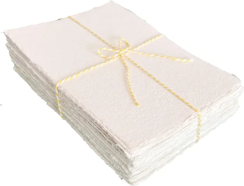 Bitskit Paquete de 50 hojas ligeras y texturizadas de algodón de 170 GSM, para invitaciones, papelería, diarios y proyectos de arte (paquete de 50)