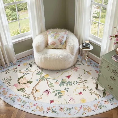 Miniatura 36 de Jinchan Alfombra Floral de Pasillo, 2x5, Alfombras Antideslizantes Lavables a Máquina, Alfombra Suave de Pelo Bajo para Pasillo, Resistente a