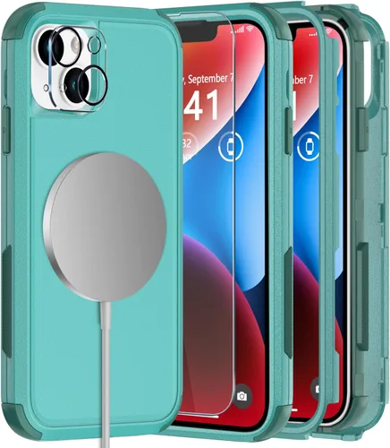 Miniatura 17 de Diverbox Funda para iPhone 14 [a prueba de golpes] [a prueba de caídas] [protector de pantalla de vidrio templado], funda de protección resistente