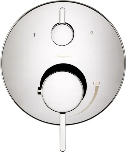 Miniatura 3 de hansgrohe Ecostat - Enchufe termostático moderno de 2 manijas y enchufe de pared redondo