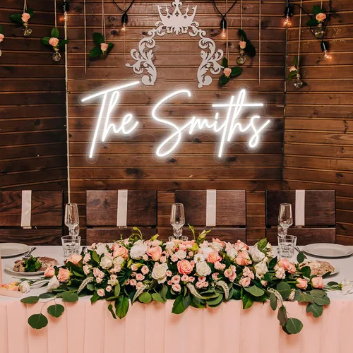 OPBYWE Letreros de neón personalizados, letreros de luz LED grandes de neón personalizados para decoración de pared, logotipo de nombre Texto