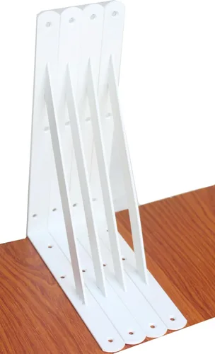 Miniatura 88 de Paquete de 16 soportes de estante resistentes negros de 20 pulgadas de largo x 12 pulgadas de alto con tornillos, soportes de estante de metal