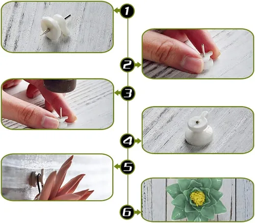 Miniatura 7 de Decoración de pared de hortensias de cerámica 3D para sala de estar, hogar, pasillo, dormitorio, cocina, granja, baño, comedor, blanco, 3.54 pulgadas