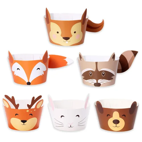 Miniatura 6 de Pop Fizz Designs Woodland Baby Shower - Juego de 24 criaturas del bosque para baby showers