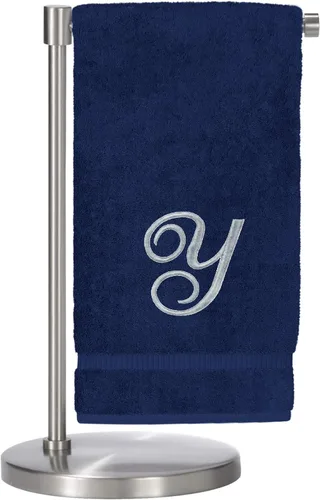 Miniatura 104 de Script R - Toalla de baño con monograma, regalo personalizado, 27 x 54 pulgadas, juego de 1 toalla bordada con texto dorado, 100% algodón turco