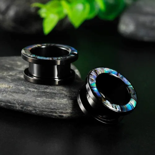 Miniatura 6 de KUBOOZ - Piercing para orejas diseño de concha marina y flores de acero inoxidable