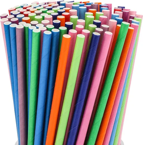 Miniatura 14 de 200 pajitas de papel biodegradables multicolor para suministros de fiesta, cumpleaños, novia/baby shower, decoraciones de Navidad y celebraciones