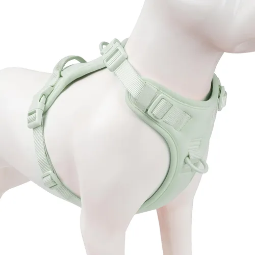 Miniatura 13 de Arnés sin tirones para perro, chaleco para cachorros con clip frontal para perros pequeños, medianos y grandes (verde niebla, M)